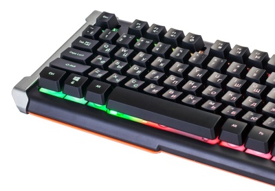 Клавиатура Оклик 717G BLACK DEATH черный/серый USB Multimedia for gamer LED