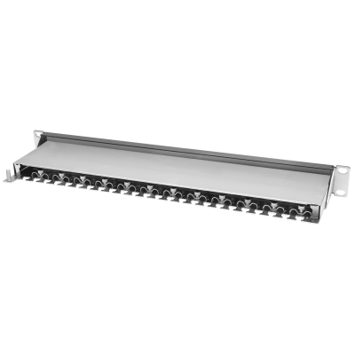 Коммутационная панель SNR, 19" экранированная, 1U, 24 порта, cat.6, горизонтальная заделка