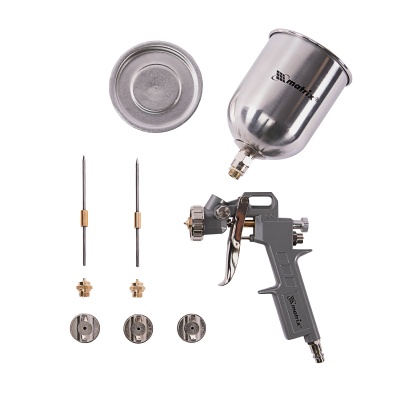 Краскопульт пневматический MATRIX 57314  краскораспылитель пневмат. с верхним бачком v= 0.6л + сопла