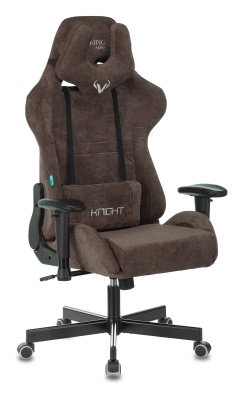 Кресло игровое Бюрократ VIKING KNIGHT Fabric темно-коричневый Light-10 с подголов. крестовина металл