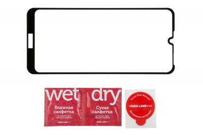 Защитное стекло для экрана Redline черный для Huawei Honor 8A 1шт. (УТ000017075)