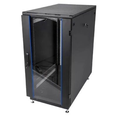 Шкаф ЦМО Шкаф телекоммуникационный напольный 24U (600  1000) дверь стекло, чёрный (ШТК-М-24.6.10-1ААА-9005)