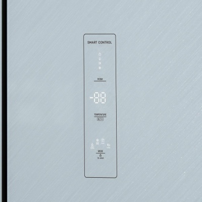 Холодильник BIRYUSA CD 496 TWG текстурированное белое стекло трёхкамерный 334/162л морозилка снизу, NoFrost, Side by Side