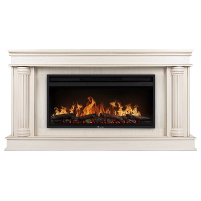 Каминокомплект: Очаг Electrolux EFP/P-3620LS, портал Olympia 42/40/36, сл. кость с зол. патиной