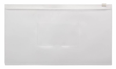 Папка на молнии ZIP Бюрократ -BPM6AWT полипропилен 0.15мм карм.для визит. цвет молнии белый Travel формат