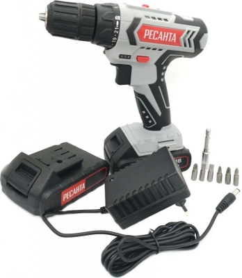Дрель-шуруповерт Ресанта ДА-14-2ЛК аккум. патрон:быстрозажимной (кейс в комплекте)
