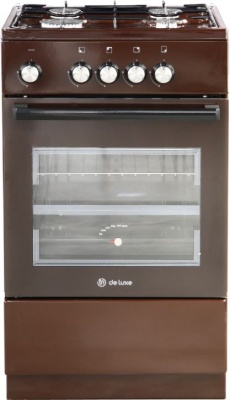 Плита Газовая De Luxe 5040.48г (щ)-014 коричневый (без крышки) реш.эмаль
