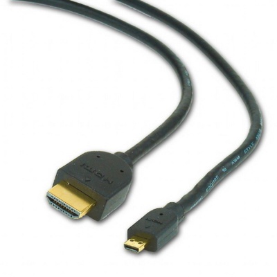 Кабель Cablexpert Кабель HDMI-microHDMI Cablexpert CC-HDMID-6 v1.3, 19M/19M, 1.8м, черный, позол.разъемы, экран, пакет (072854) {200}