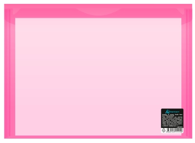 Конверт на кнопке Бюрократ Double Neon DNEPK803A4PINK A4 пластик 0.18мм розовый