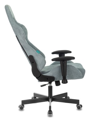 Кресло игровое Бюрократ VIKING KNIGHT Fabric серо-голубой Light-28 с подголов. крестовина металл