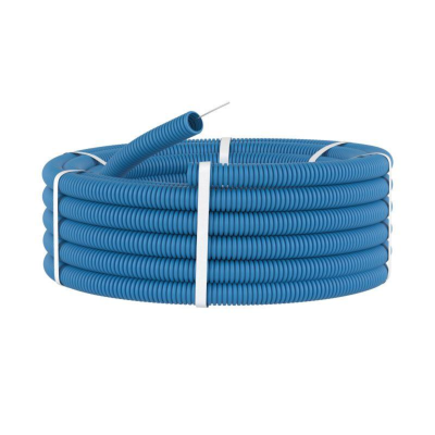 Труба гофрированная ППЛ 25 мм с протяжкой легкая синяя (50м) DKC 11925