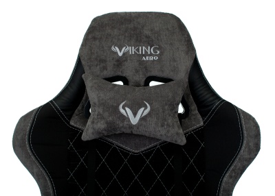 Кресло игровое Бюрократ VIKING 7 KNIGHT Fabric черный текстиль/эко.кожа с подголов. крестовина металл