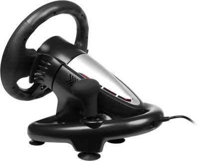 Руль Sven Sportline GC-W700 12кноп. (с педалями) черный/серебристый