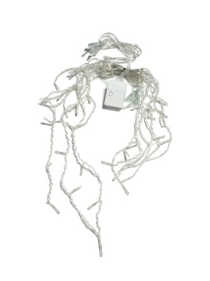 Гирлянда-Бахрома 1,8x0,5м 48LED, схема нитей 1/2/3/5/3/2 цвет свечения - теплый белый. Степень защиты IP20 для использования в помещении, возможность соединения до 3 шт от 220V