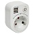 EKF SB-01 Розеточный блок SB-01 (розетка 2P+E 16А, 2 USB разъема 5V 2,1A) EKF PROxima