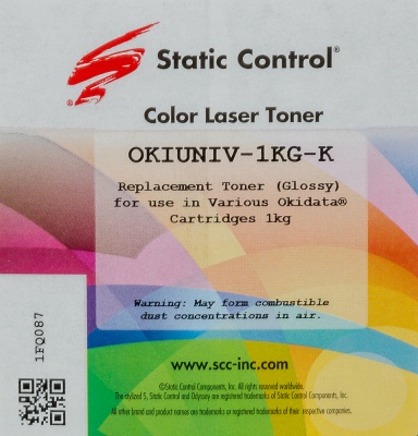 Тонер Static Control OKIUNIV-1KG-K черный флакон 1000гр. для принтера Oki C3300N5500