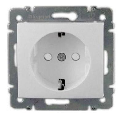 Розетка силов. Legrand Valena 774421 скрыт. зазем. белый