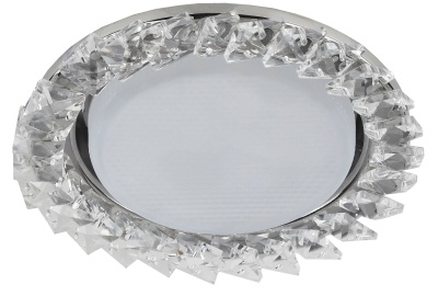 Светильник под лампу Gx53, 220V,13W, хром/прозрачный DK86 CH/WH ЭРА Б0020576