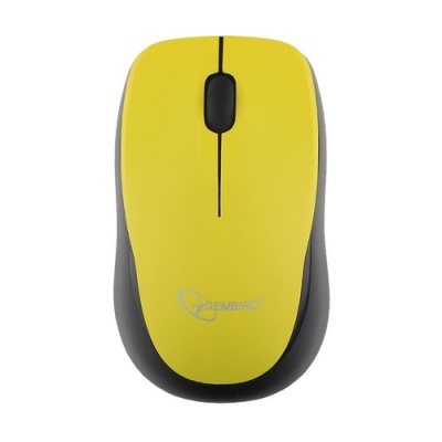 Мышь беспроводная Gembird MUSW-360-LM, 2.4ГГц, лазерный лимон, 2 кнопки+колесо-кнопка, 1000 DPI, батарейки в комплекте, блистер