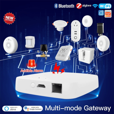Bluetooth Шлюз MOES Multi-mode Gateway MHUB, LAN & Wi-Fi 2.4GHz, Wi-Fi 2.4GHz & ZigBee & BLE & Mesh, USB, белый