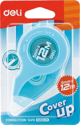 Лента коррект. Deli Cover UP EH20201 12мx5мм белый блистер