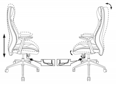 Кресло руководителя Бюрократ _Zen черный кожа крестовина алюминий