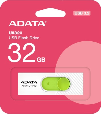 Флеш Диск A-Data 32GB UV320 AUV320-32G-RWHGN USB3.2 белый/зеленый