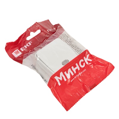 EKF EGV10-121-10 Минск Выключатель 1-клавишный ОП 10А с индикатором белый  EKF Basic