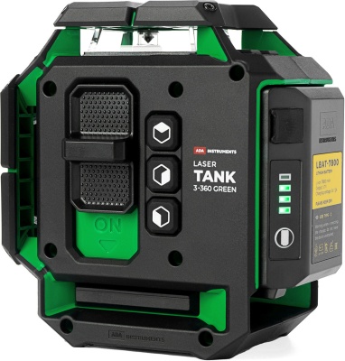 Уровень лазер. Ada LaserTANK 3-360 2кл.лаз. 515нм цв.луч. зеленый 3луч. (А00633)