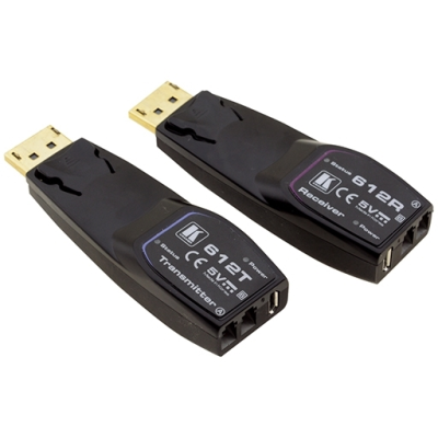 Kramer 612R/T Передатчик и приемник сигнала DisplayPort 1.2 по волоконно-оптическому кабелю; кабель 2LC, многомодовый ОМ3, до 200 м, поддержка 4К60 4:4:4 (94-0006120)