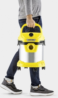 Строительный пылесос Karcher WD 2 Plus S V-15/4/18 1000Вт (уборка: сухая/сбор воды) желтый