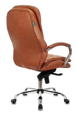 Кресло руководителя Бюрократ T-9950 рыжий Leather Ontano кожа крестовина металл хром