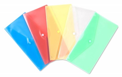 Конверт на кнопке Бюрократ -PK805ACLEAR пластик 0.18мм прозрачный TRAVEL формат