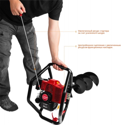 Мотобур Зубр МБ2-250 профес. 2-х такт. 1800Вт 2.45л.с. 52см3 8800об/мин