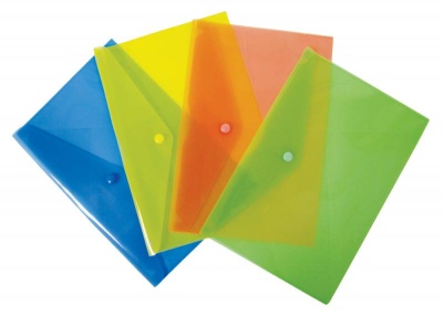 Конверт на кнопке Бюрократ -PK804A5CLEAR A5 пластик 0.18мм прозрачный