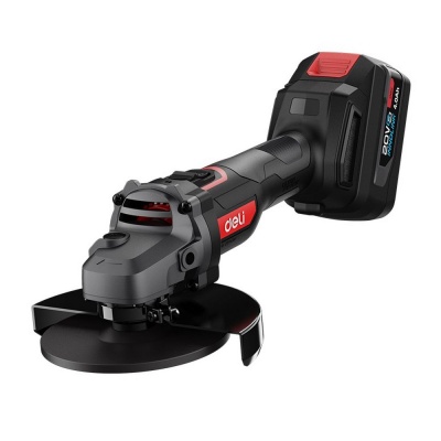 Угловая шлифмашина аккумуляторная Deli DC601, (2АКБ*4Ач + ЗУ, 20В, 115мм, М14, 3500/6000/8500об/мин, сумка)