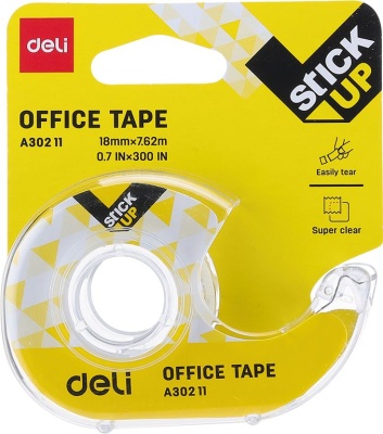 Клейкая лента канцелярская Deli EA30211 кристально-прозрачная шир.18мм дл.7.62м блистер (упак.:1шт)