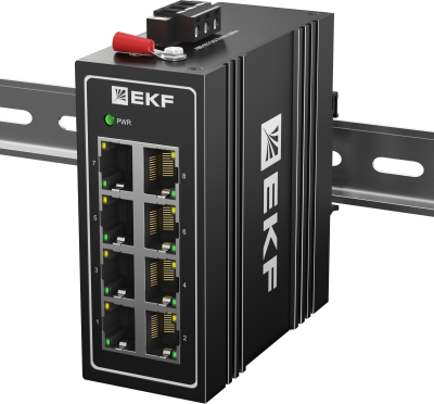 Коммутатор промышленный неуправляемый U-8T, 8 портов 10/100Base-T(X) RJ45, монтаж на динрейку TSX EKF