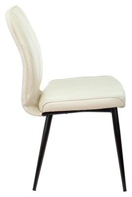 Стул для кухни Бюрократ KF-3 эко.кожа слоновая кость Orion-10 металл черный на ножках (KF-3/OR-10)