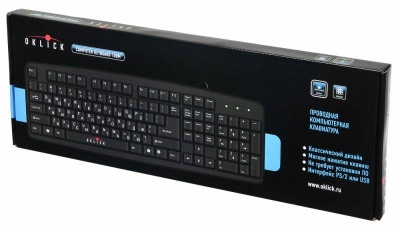 Клавиатура Оклик 100M черный USB