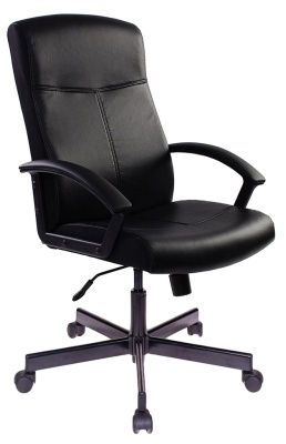 Кресло руководителя Бюрократ DOMINUS черный эко.кожа крестовина металл