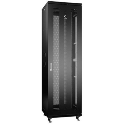 Cabeus ND-05C-42U60/100-BK Шкаф монтажный телекоммуникационный 19" напольный для распределительного и серверного оборудования 42U 600x1000x2055mm (ШхГхВ) передняя и задняя перфорированные двери, ручка