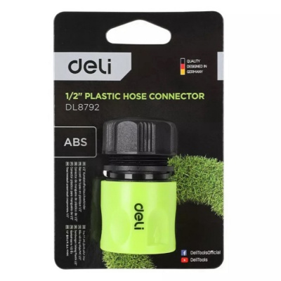 Соединитель быстросъемный для поливочных шлангов 1/2" Deli DL8792  ударопрочный пластик