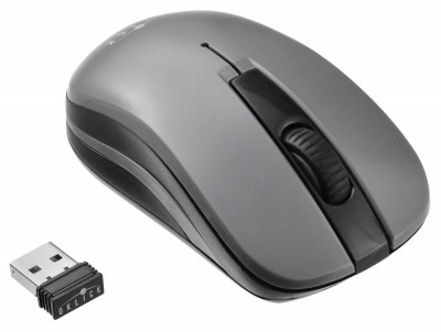 Мышь Оклик 445MW черный/серый оптическая (1200dpi) беспроводная USB (2but)