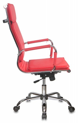 Кресло руководителя Бюрократ CH-993 красный искусственная кожа крестовина металл хром