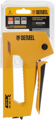 Степлер ручной Denzel 40214 скобы тип 53: 6-14мм гвозди тип 300 / 500