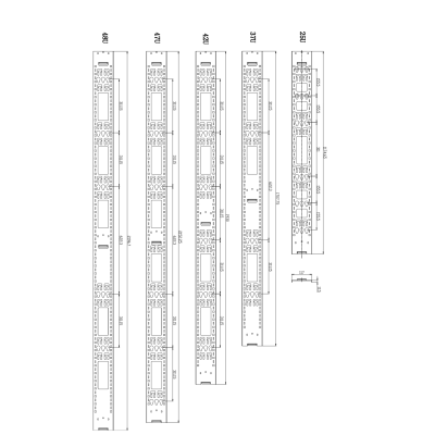 Вертикальный кабельный органайзер для PDU, высотой 47U