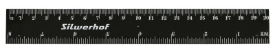 Линейка Silwerhof 160163 пластик дл.20см черный спайка