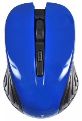 Мышь Оклик 545MW черный/синий оптическая (1600dpi) беспроводная USB (3but)
