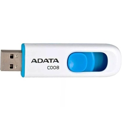 16GB ADATA C008 USB Flash [AC008-16G-RWE] USB 2.0, White/Blue, RTL (609642)
